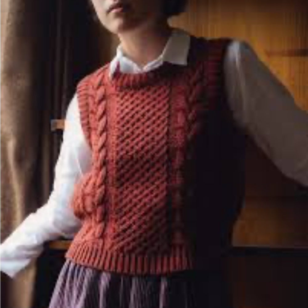 Pyne & Smith sweater vest, rust color